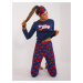 Navy blue women's pajamas with inscription