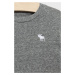 Detské tričko s dlhým rukávom Abercrombie & Fitch šedá farba, s nášivkou