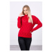 High-neckline sweater with a diamond pattern in red color