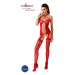 Passion BS056 red - Bodystocking Farba: Červená