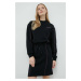 Bavlnené šaty Karl Lagerfeld čierna farba, midi, oversize
