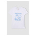 DEFACTO Girls Crew Neck Printed Short Sleeve T-Shirt