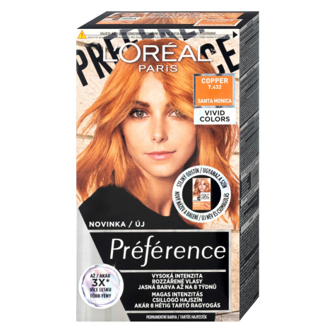 Permanentná farba na vlasy Loréal Préférence 7.432 Copper - medená - L’Oréal Paris + darček zada