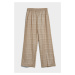NOHAVICE GANT RELAXED CHECKED PULL ON PANTS hnedá