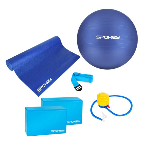Súprava na jogu Spokey ASTEYA - podložka + gymnastická lopta vrátane pumpy + blok + pás