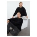 Trendyol Black Oversize Couple Crew Neck Plain Knitwear Sweater