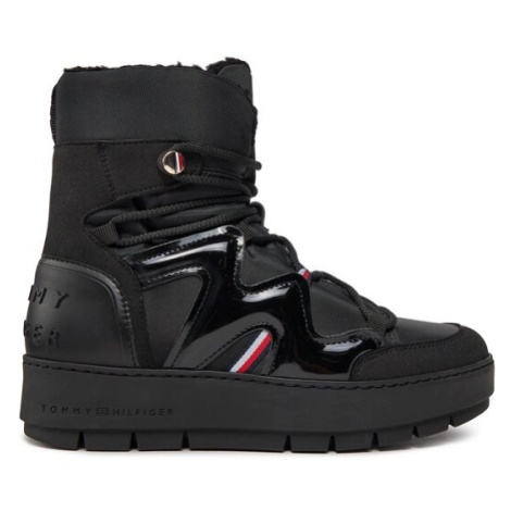 Tommy Hilfiger Snehule Patent Snowboot FW0FW07852 Čierna