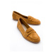 LuviShoes F02 Women's Mustard Suede Flats