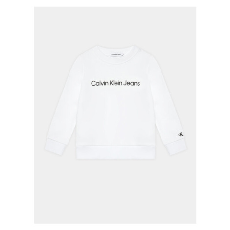 Calvin Klein Jeans Mikina IU0IU00581 M Biela Regular Fit