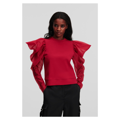 Mikina Karl Lagerfeld Fabric Mix Sweatshirt Chili Pepper