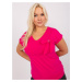 Fuchsia women's plus size blouse with bow