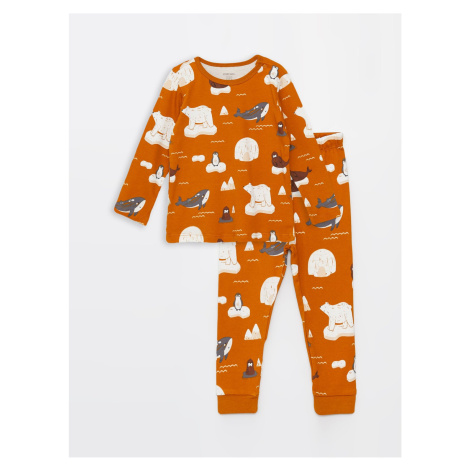 LC Waikiki Crew Neck Long Sleeve Patterned Baby Boy Pajama Set