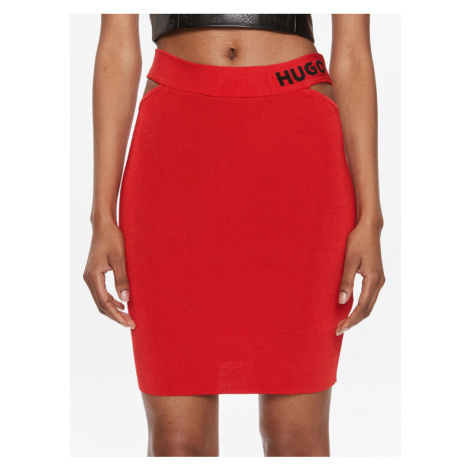 Hugo Mini sukňa Satchie 50507906 Červená Slim Fit Hugo Boss