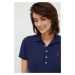 Polo tričko Polo Ralph Lauren dámsky,tmavomodrá farba,s golierom,211870245002