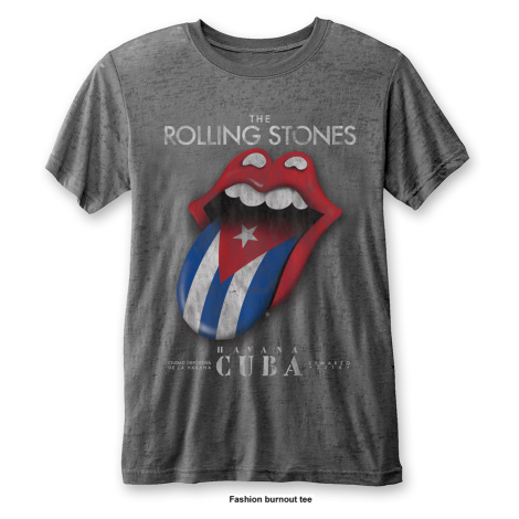 The Rolling Stones tričko Havana Cuba Šedá