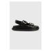 Kožené sandále Alohas Harper dámske, čierna farba, na platforme, S00275.25