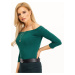 Dámsky zelený top s odhalenými ramenami RV-BZ-4692.05X-dark green