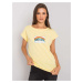 Women's light yellow cotton T-shirt