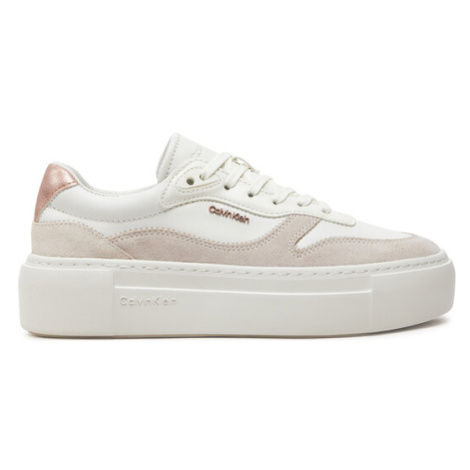 Calvin Klein Sneakersy Ff Cupsole Lace Up W/Ml Mix M HW0HW02125 Biela