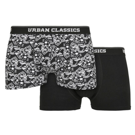 Organic Boxer Shorts 2-Pack Detail aop+black Urban Classics