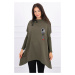 Oversized sweatshirt with asymmetrical sides khaki