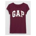 Vínové dievčenské tričko Gap