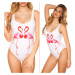 Trendy Swimsuit with Flamingo Print white 34