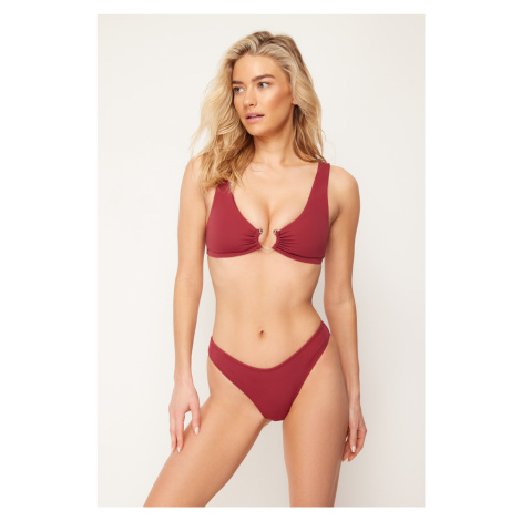 Trendyol Burgundy Bralet Accessory Regular Bikini Set