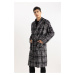 DEFACTO Regular Fit Shawl Collar Polar Plaid Patterned Dressing Gown