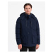 Ombre Men's winter jacket with detachable hood and cargo pockets - navy blue