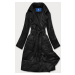 Čierna oversize bunda z ekologickej kože (AG1-J9080)