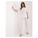 White casual set with blouse and straight trousers