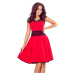 Červené dámske šaty s tylovým vsadkami model 7728834