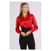 Bigdart 3964 Lightly Flowy Satin Shirt - Claret Red