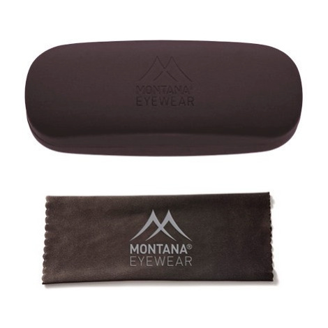 Montana pevné kovové púzdro na okuliare + mikroutierka Hnedé