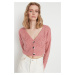 Trendyol Powder Soft Textured Crop Knitwear Cardigan