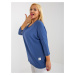 Dark blue basic viscose blouse plus size