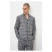 Trendyol Gray Plaid Woven Pyjama Set