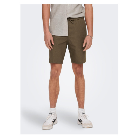 Brown Men's Linen Shorts ONLY & SONS Linus - Men