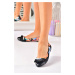 Fox Shoes Women's Black/Orange Fabric Flat Shoes