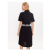 KARL LAGERFELD Každodenné šaty Pique 231W1351 Čierna Regular Fit