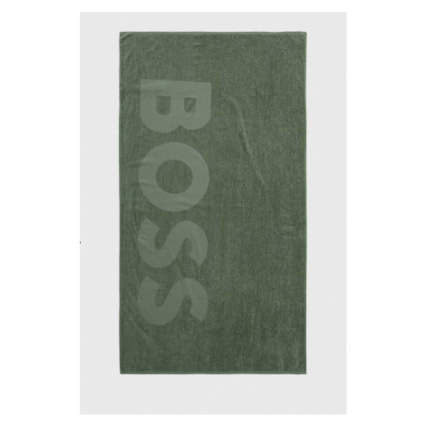 Bavlnený uterák BOSS zelená farba Hugo Boss