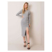 Grey melange dress with slit