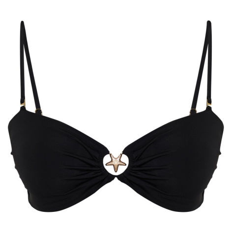 Trendyol Black Strapless Premium Accessories Bikini Top