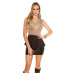 Trendy Koucla top with peplum and lace black