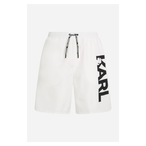 Plavky Karl Lagerfeld Karl Logo Long Boardshorts White