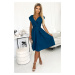 Modré šaty s obálkovým výstrihom SCARLETT 348-5