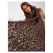 Women's dark beige and brown knitted scarf