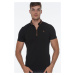 T8571 DEWBERRY ZIPPER MEN'S T-SHIRT-LIGHT BLACK