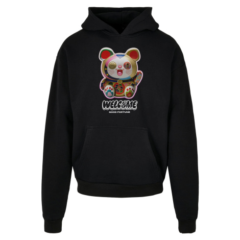 Men's Welcome Cat Ulrta Heavy Oversize Hoodie Black mister tee